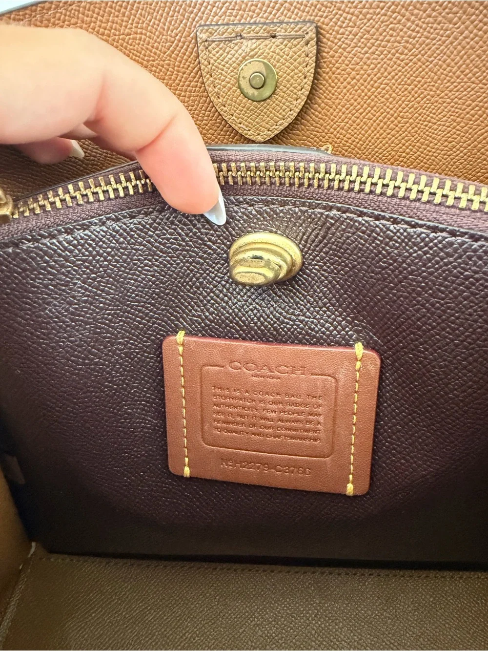 Coach Cream Pebble Leather Crossbody with Gold Hardware
